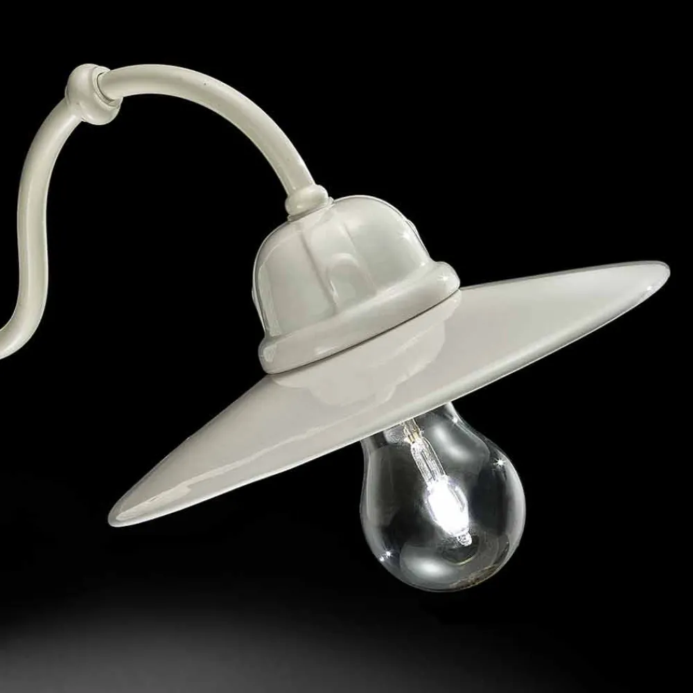 Ferroluce Klassische Wandleuchten-Wandleuchte aus Keramik hochglänzend Retro