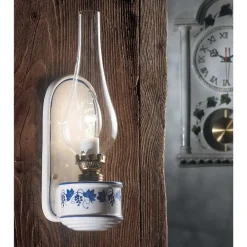 Ferroluce Vintage Wandleuchten-Wandleuchte aus Keramik im Vintage-Design mit handbemalter Dekoration - Pompeji