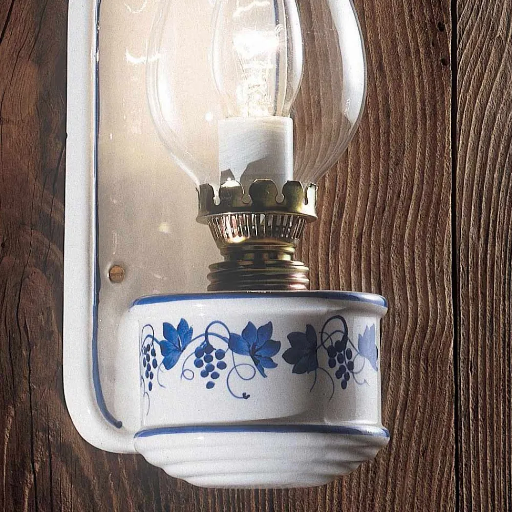 Ferroluce Vintage Wandleuchten-Wandleuchte aus Keramik im Vintage-Design mit handbemalter Dekoration - Pompeji