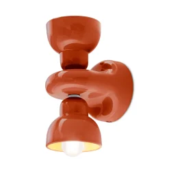 Ferroluce Moderne Wandleuchten-Wandleuchte aus Keramik mit 2 Lichtern, hergestellt in Italien – Berimbau