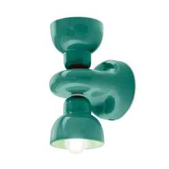 Ferroluce Moderne Wandleuchten-Wandleuchte aus Keramik mit 2 Lichtern, hergestellt in Italien – Berimbau