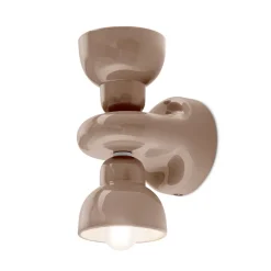 Ferroluce Moderne Wandleuchten-Wandleuchte aus Keramik mit 2 Lichtern, hergestellt in Italien – Berimbau