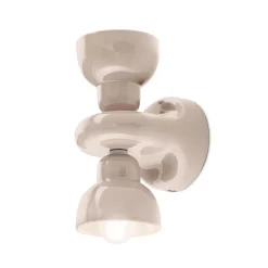 Ferroluce Moderne Wandleuchten-Wandleuchte aus Keramik mit 2 Lichtern, hergestellt in Italien – Berimbau