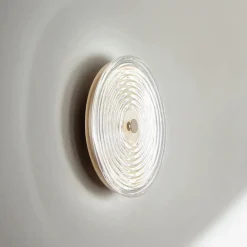 Viadurini Lighting Moderne Wandleuchten-Wandleuchte aus lackiertem Metall und Glas, verziert mit konzentrischen Linien – Hackberry