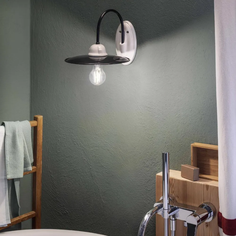 Ferroluce Vintage Wandleuchten-Wandleuchte im rustikalen Stil aus Keramik von