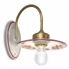 Ferroluce Vintage Wandleuchten-Wandleuchte im Vintage-Design aus Eisen und handbemalter Keramik - Asti