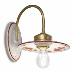 Ferroluce Vintage Wandleuchten-Wandleuchte im Vintage-Design aus Eisen und handbemalter Keramik - Asti