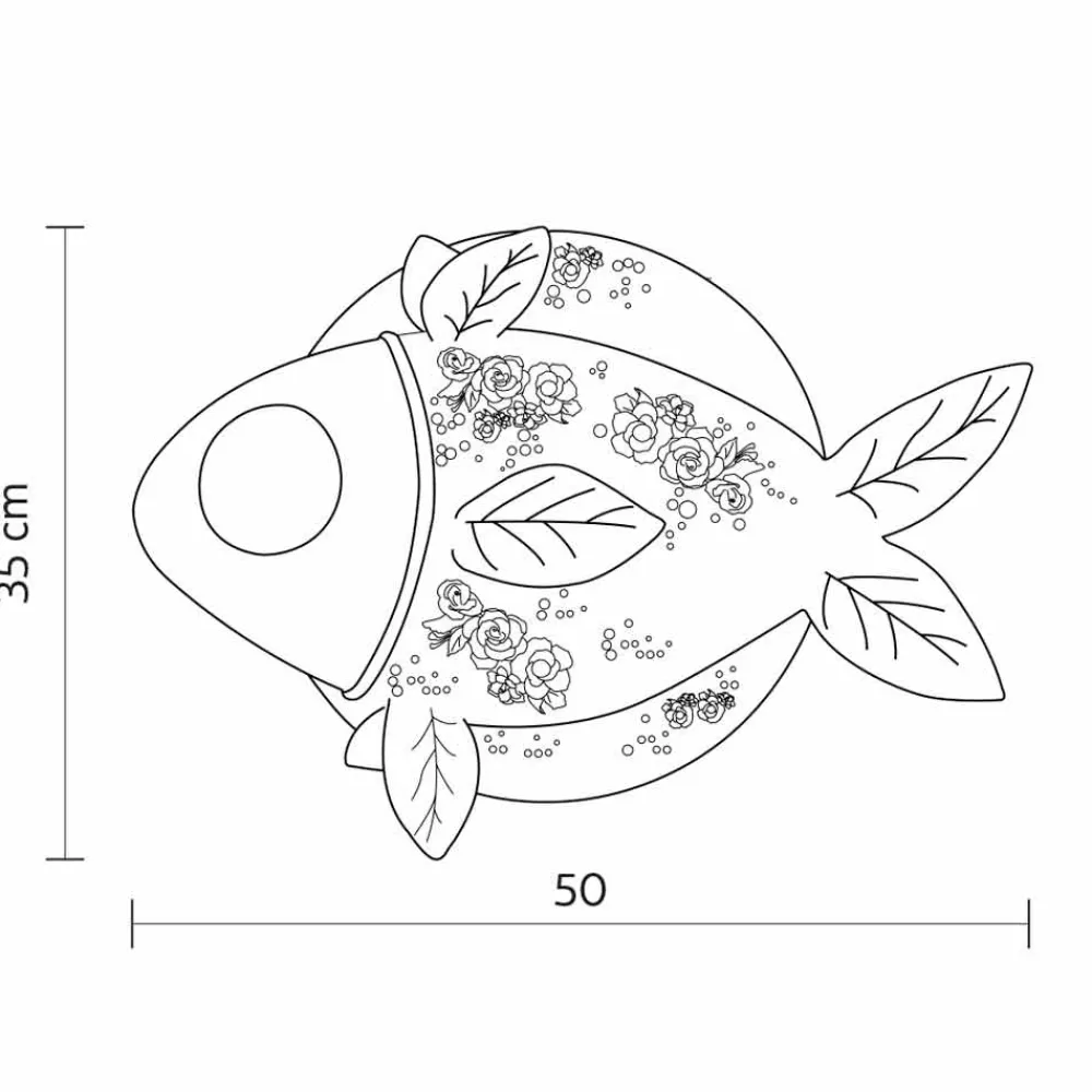 Viadurini Lighting Design Wandleuchten-Wandleuchte in mattweißem Keramikdesign mit dekoriertem Fisch - Fisch