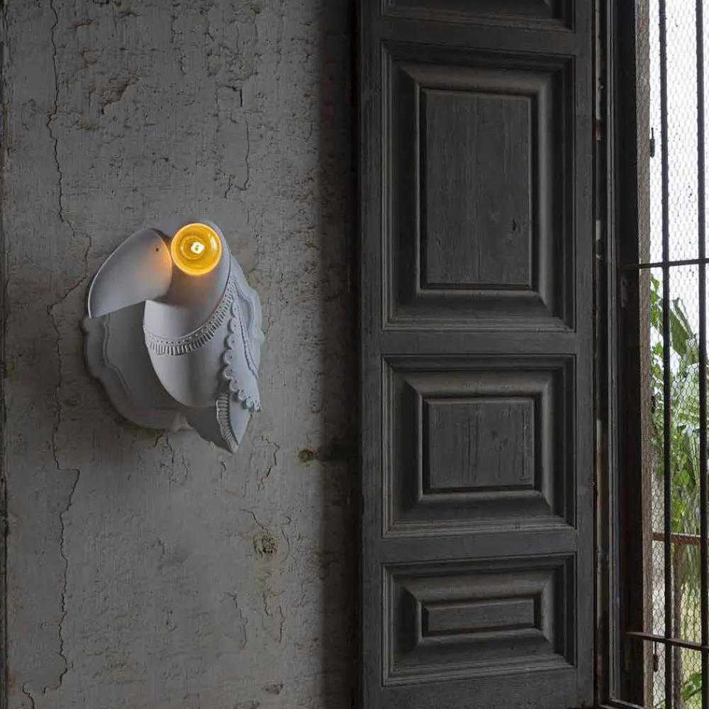 Viadurini Lighting Design Wandleuchten-Wandleuchte in mattweißer Keramik Modernes italienisches Design - Tucano