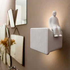 Viadurini Lighting Design Wandleuchten-Wandleuchte mit 3 LED-Leuchten aus mattweißer Keramik mit Umarell - Ometto