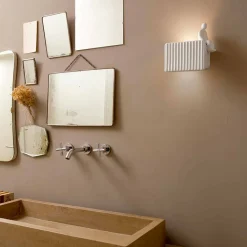 Viadurini Lighting Design Wandleuchten-Wandleuchte mit 3 LED-Leuchten aus mattweißer Keramik mit Umarell - Ometto