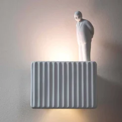 Viadurini Lighting Design Wandleuchten-Wandleuchte mit 3 LED-Leuchten aus mattweißer Keramik mit Umarell - Ometto