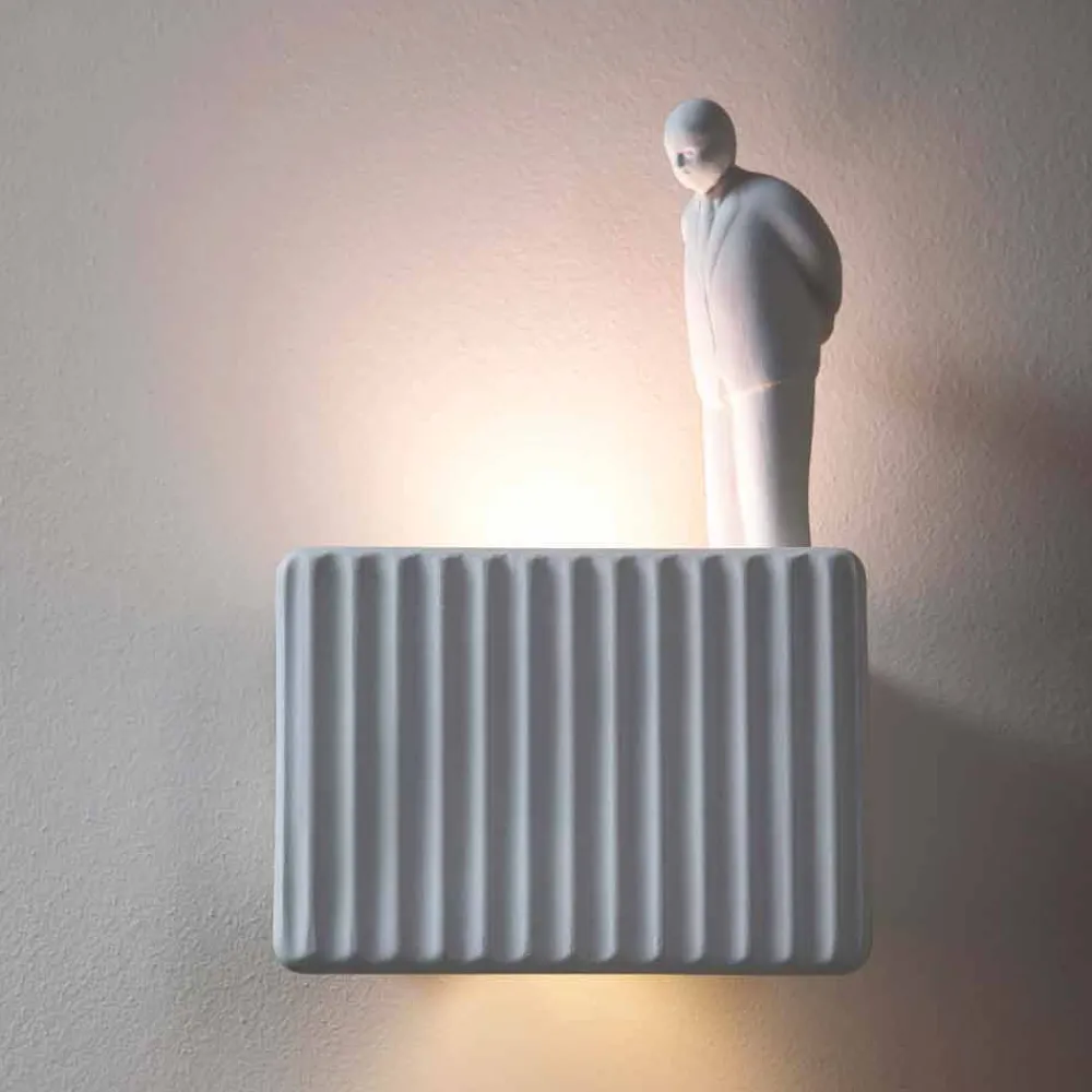 Viadurini Lighting Design Wandleuchten-Wandleuchte mit 3 LED-Leuchten aus mattweißer Keramik mit Umarell - Ometto