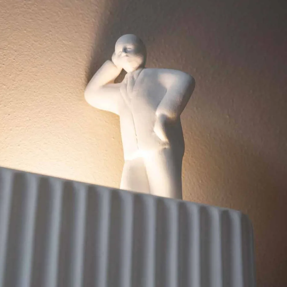 Viadurini Lighting Design Wandleuchten-Wandleuchte mit 3 LED-Leuchten aus mattweißer Keramik mit Umarell - Ometto