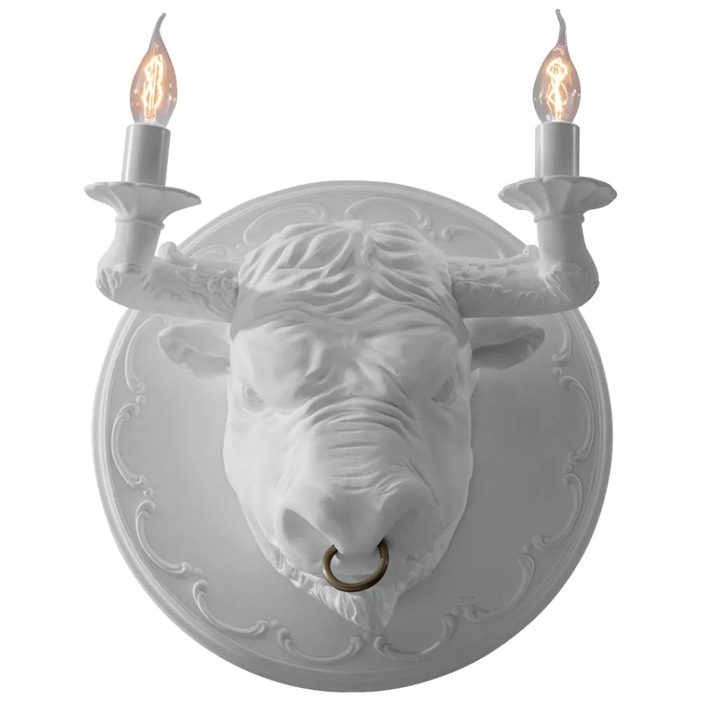 Viadurini Lighting Design Wandleuchten-Wandleuchte mit 2 Leuchten im Keramikdesign in Form eines Stiers - Marrena