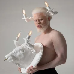 Viadurini Lighting Design Wandleuchten-Wandleuchte mit 2 Leuchten im Keramikdesign in Form eines Stiers - Marrena