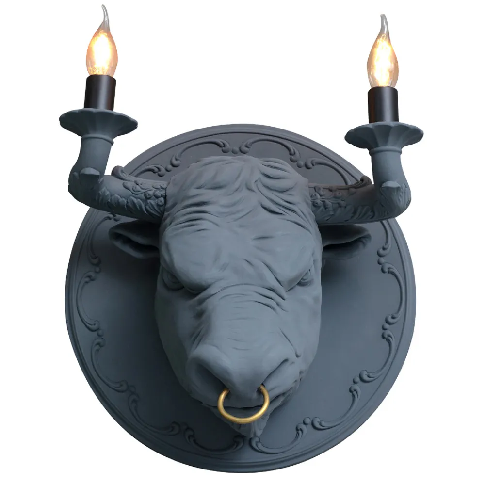 Viadurini Lighting Design Wandleuchten-Wandleuchte mit 2 Leuchten im Keramikdesign in Form eines Stiers - Marrena