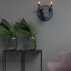 Viadurini Lighting Design Wandleuchten-Wandleuchte mit 2 Leuchten im Keramikdesign in Form eines Stiers - Marrena