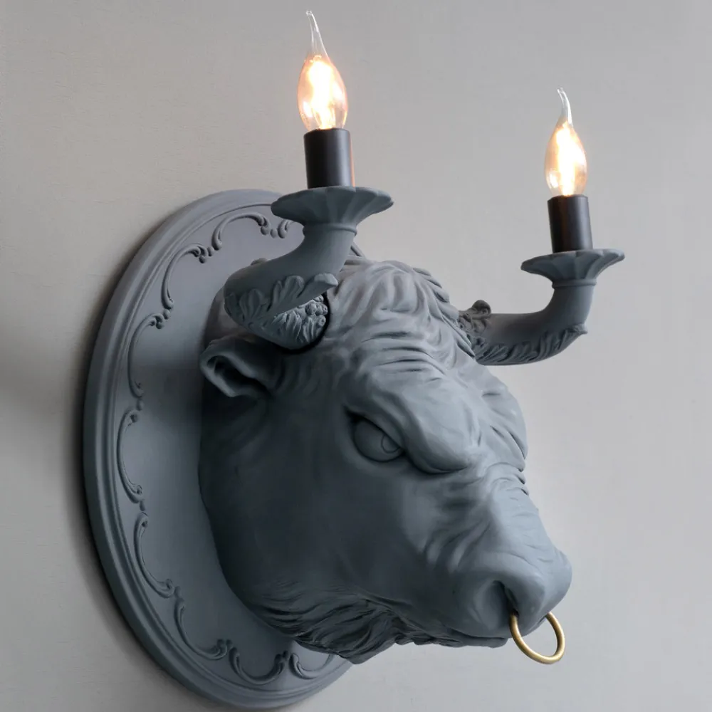 Viadurini Lighting Design Wandleuchten-Wandleuchte mit 2 Leuchten im Keramikdesign in Form eines Stiers - Marrena