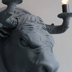 Viadurini Lighting Design Wandleuchten-Wandleuchte mit 2 Leuchten im Keramikdesign in Form eines Stiers - Marrena