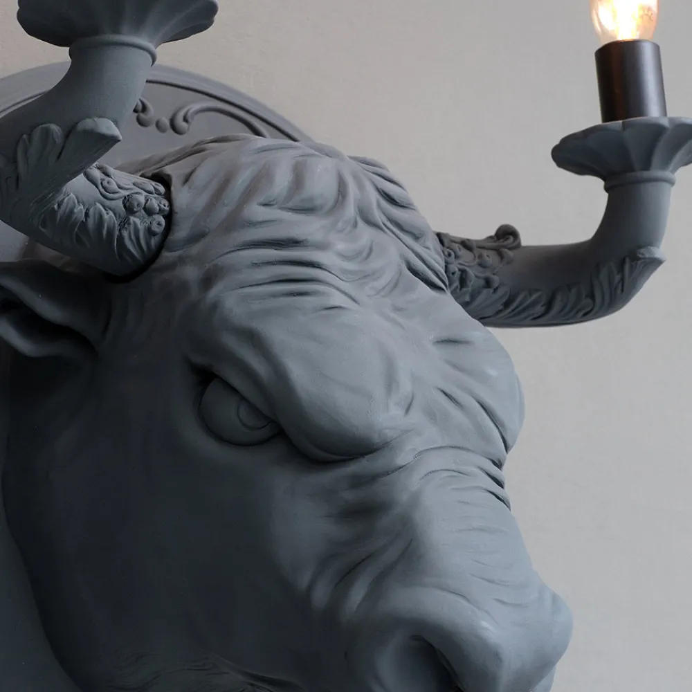 Viadurini Lighting Design Wandleuchten-Wandleuchte mit 2 Leuchten im Keramikdesign in Form eines Stiers - Marrena