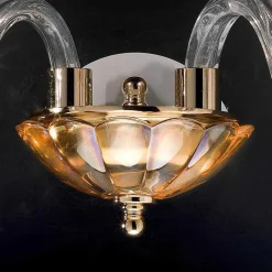 Viadurini Lighting Klassische Wandleuchten-Wandleuchte mit 2 Leuchten, klassisches Design in Belle Kristall und Glas