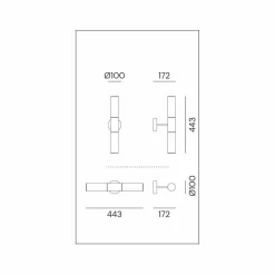 Il Fanale Klassische Wandleuchten-Wandleuchte mit 2 Lichtern aus Messing und Glas Made in Italy - Etoile von