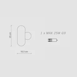 Ferroluce Moderne Wandleuchten-Wandleuchte mit Diffusor aus Opalglas, hergestellt in Italien – Bumbum