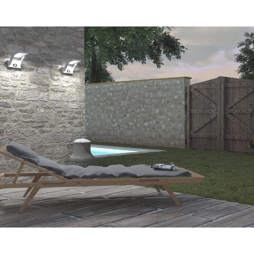 Viadurini Lighting Garten-Wandlampen-Wandleuchte Solar Led Spotlight aus weißem oder schwarzem Aluminium mit Sensor - Hugo