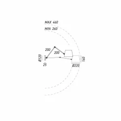 Il Fanale Vintage Wandleuchten-Wandleuchter Reporter im Industrie Design mit Schwenkarm