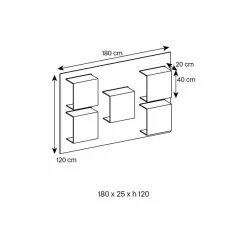Viadurini Decor Moderne Design Bücherregale-Wandpaneel aus Canaletto-Walnussholz und Glasregalen 2 Größen - Basil