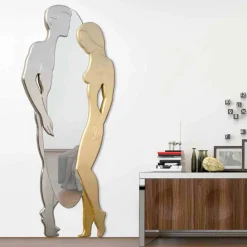 Viadurini Decor Wandspiegel-Wandspiegel aus MDF in modernem Design Man&Woman handbearbeitet