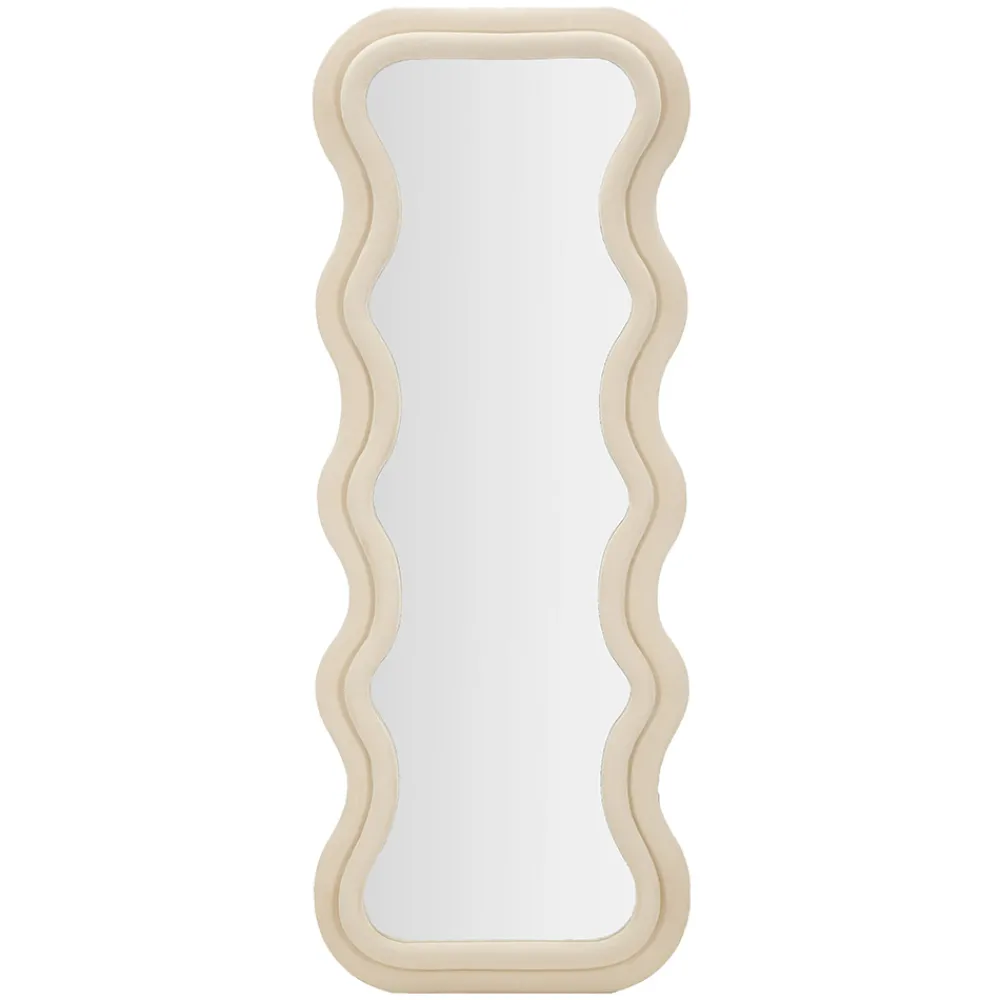 Viadurini Decor Wandspiegel-Wandspiegel aus MDF mit Samtbezug und Wellenlinien - Sheldon