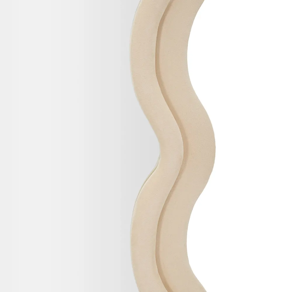 Viadurini Decor Wandspiegel-Wandspiegel aus MDF mit Samtbezug und Wellenlinien - Sheldon