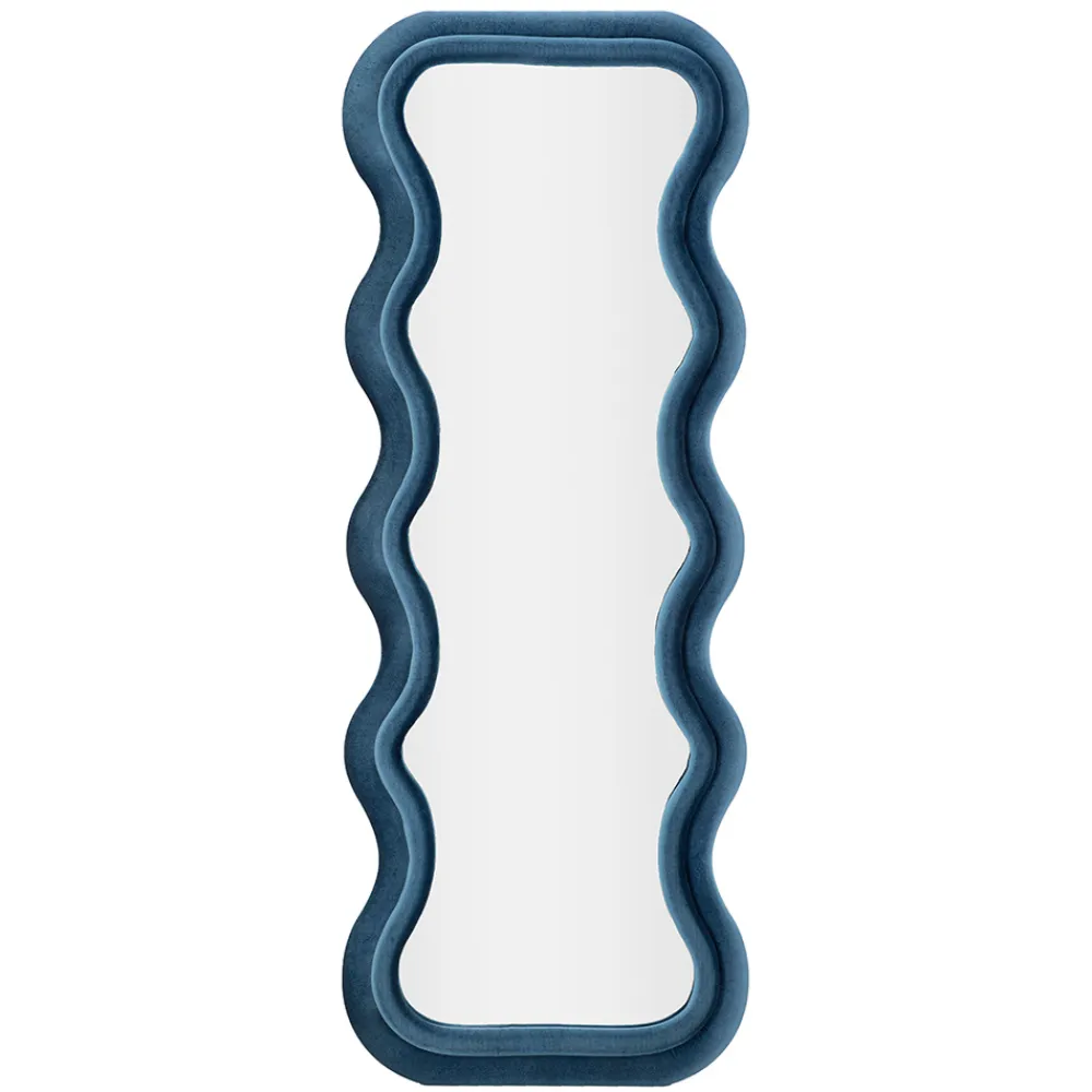 Viadurini Decor Wandspiegel-Wandspiegel aus MDF mit Samtbezug und Wellenlinien - Sheldon