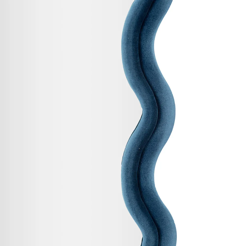 Viadurini Decor Wandspiegel-Wandspiegel aus MDF mit Samtbezug und Wellenlinien - Sheldon