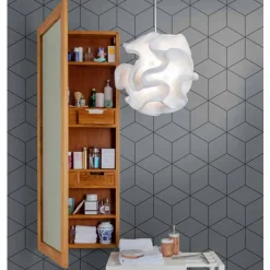 Viadurini Bathroom Wandspiegel|Badspiegel-Wandspiegel aus Teakholz mit Regalen und internen Schubladen - Ralio