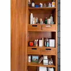 Viadurini Bathroom Wandspiegel|Badspiegel-Wandspiegel aus Teakholz mit Regalen und internen Schubladen - Ralio