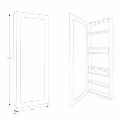 Viadurini Bathroom Wandspiegel|Badspiegel-Wandspiegel aus Teakholz mit Regalen und internen Schubladen - Ralio