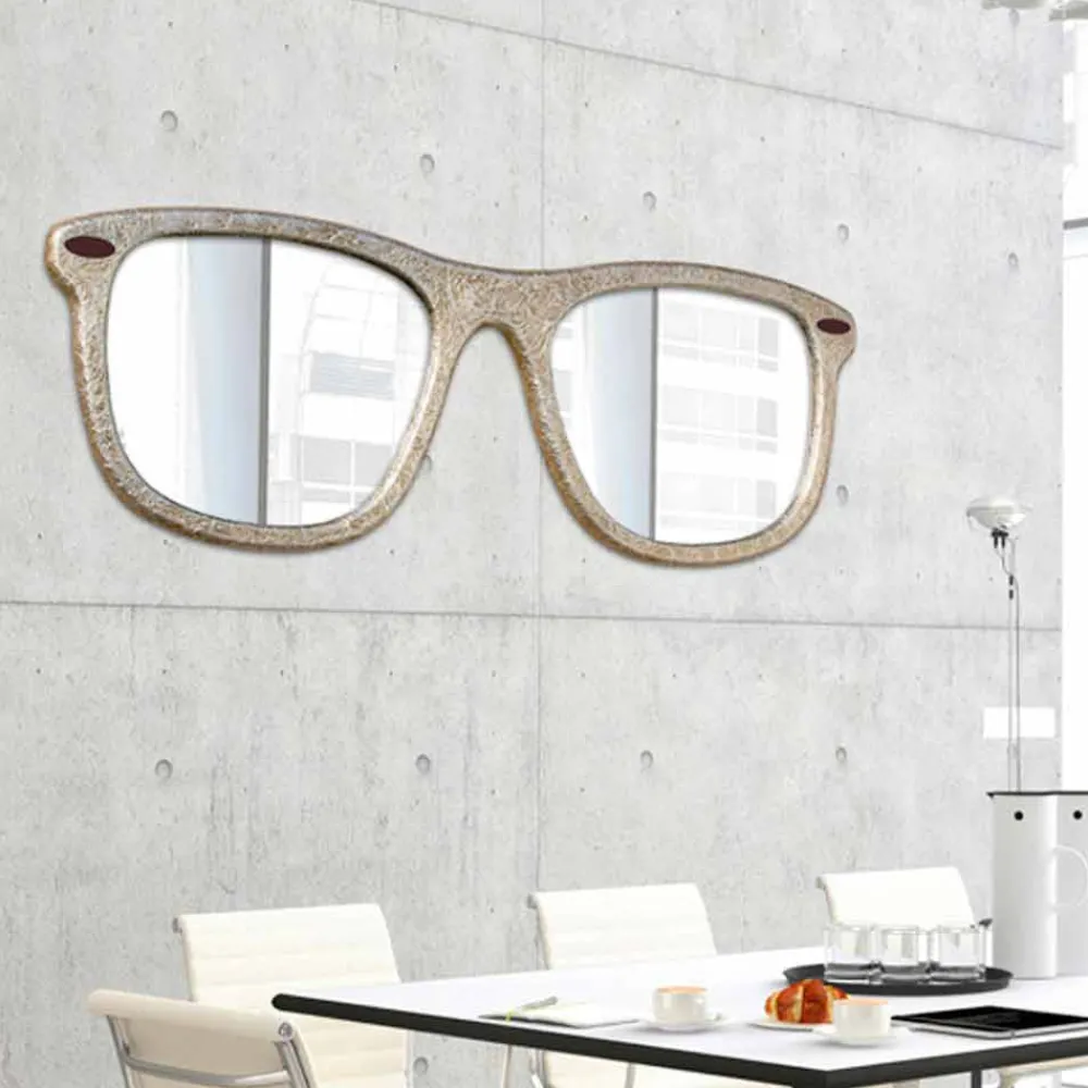 Viadurini Decor Wandspiegel-Wandspiegel in Brillenform handgefertigt Glass