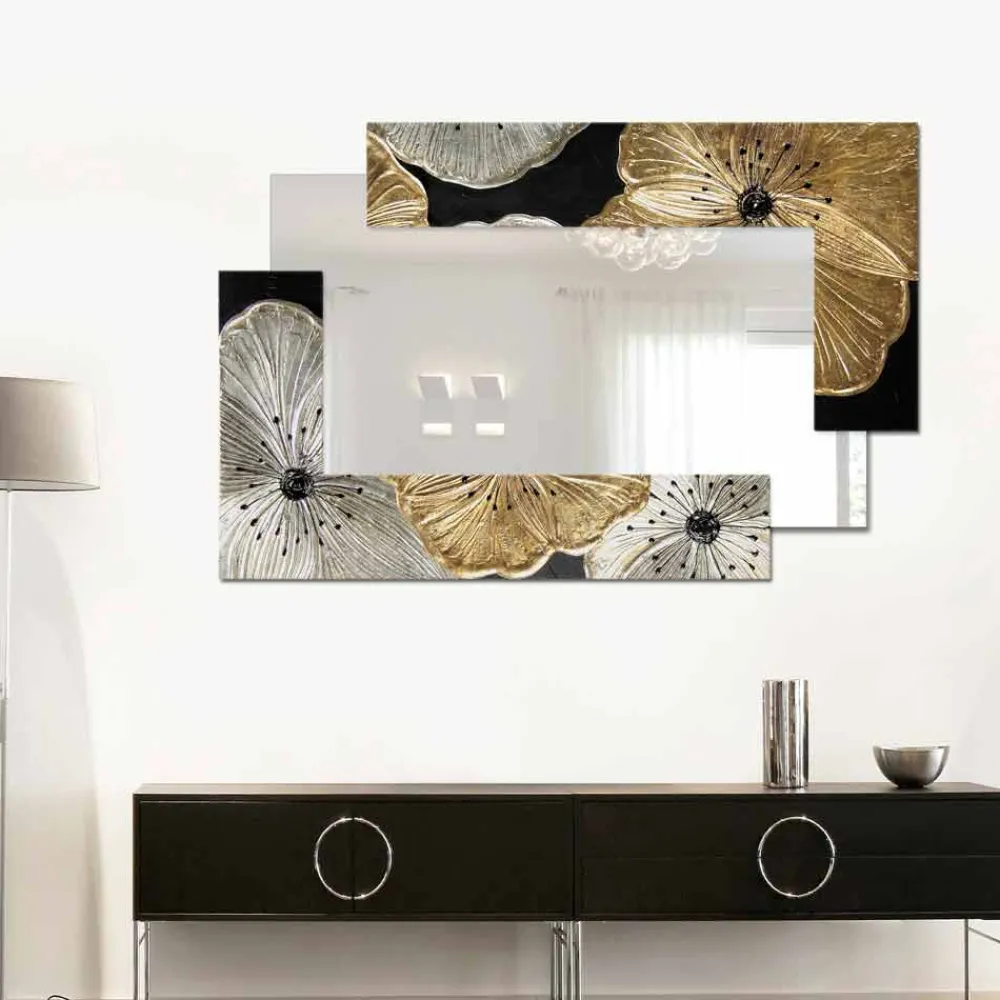 Viadurini Decor Wandspiegel-Wandspiegel in modernem Design Petunia Oro Scomposto Klein