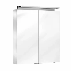 Viadurini Bathroom Badspiegel-Wandspiegel mit 2 Türen mit LED-Licht und Steckdosen - Bramo