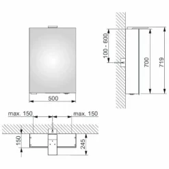 Viadurini Bathroom Badspiegel-Wandspiegel mit Flügeltür und LED-Beleuchtung - Ratsche