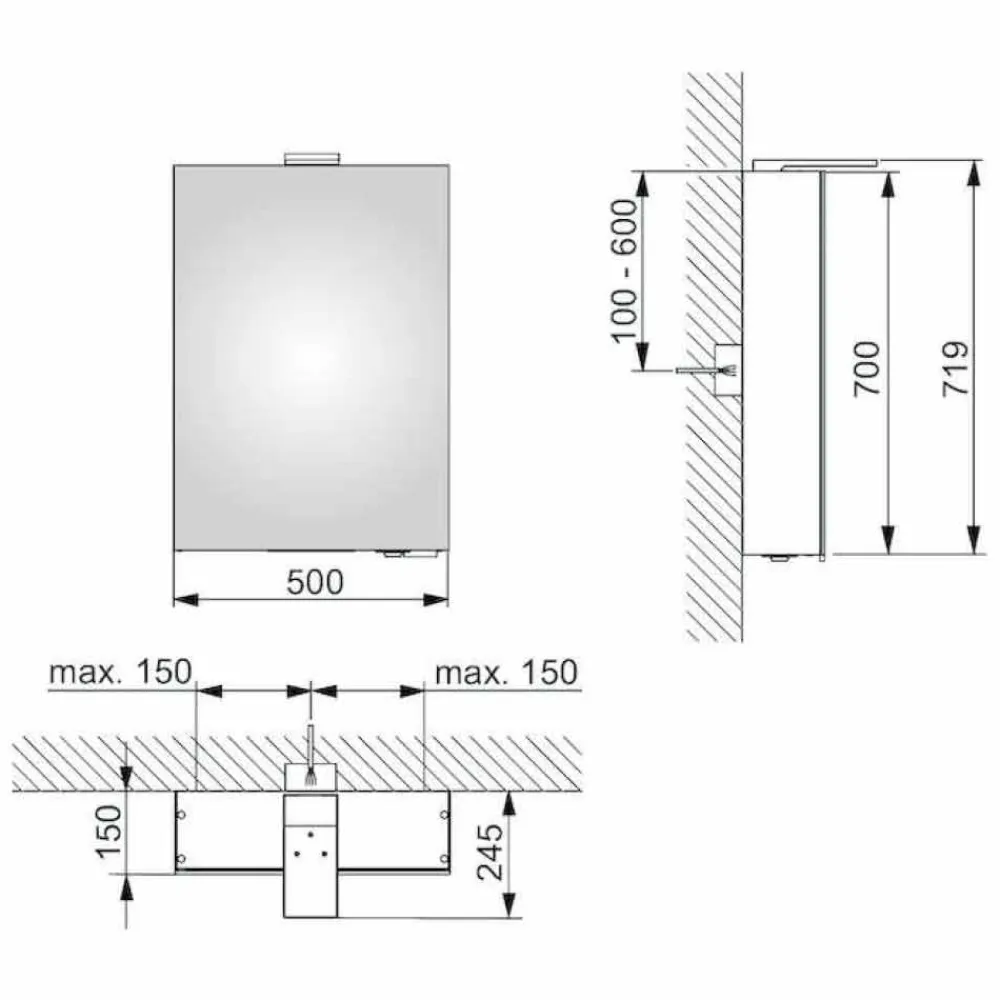 Viadurini Bathroom Badspiegel-Wandspiegel mit Flügeltür und LED-Beleuchtung - Ratsche