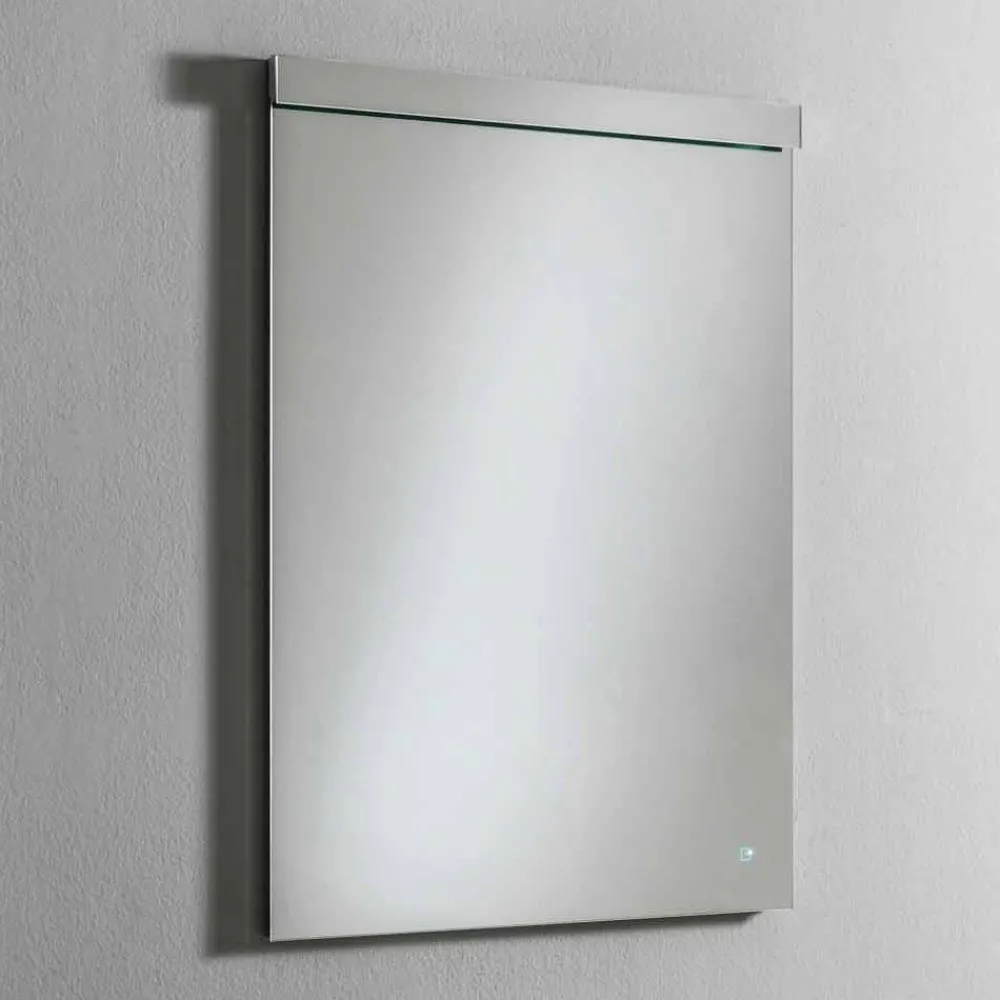 Viadurini Bathroom Badspiegel-Wandspiegel mit integriertem LED-Licht aus Edelstahl Made in Italy - Tuccio