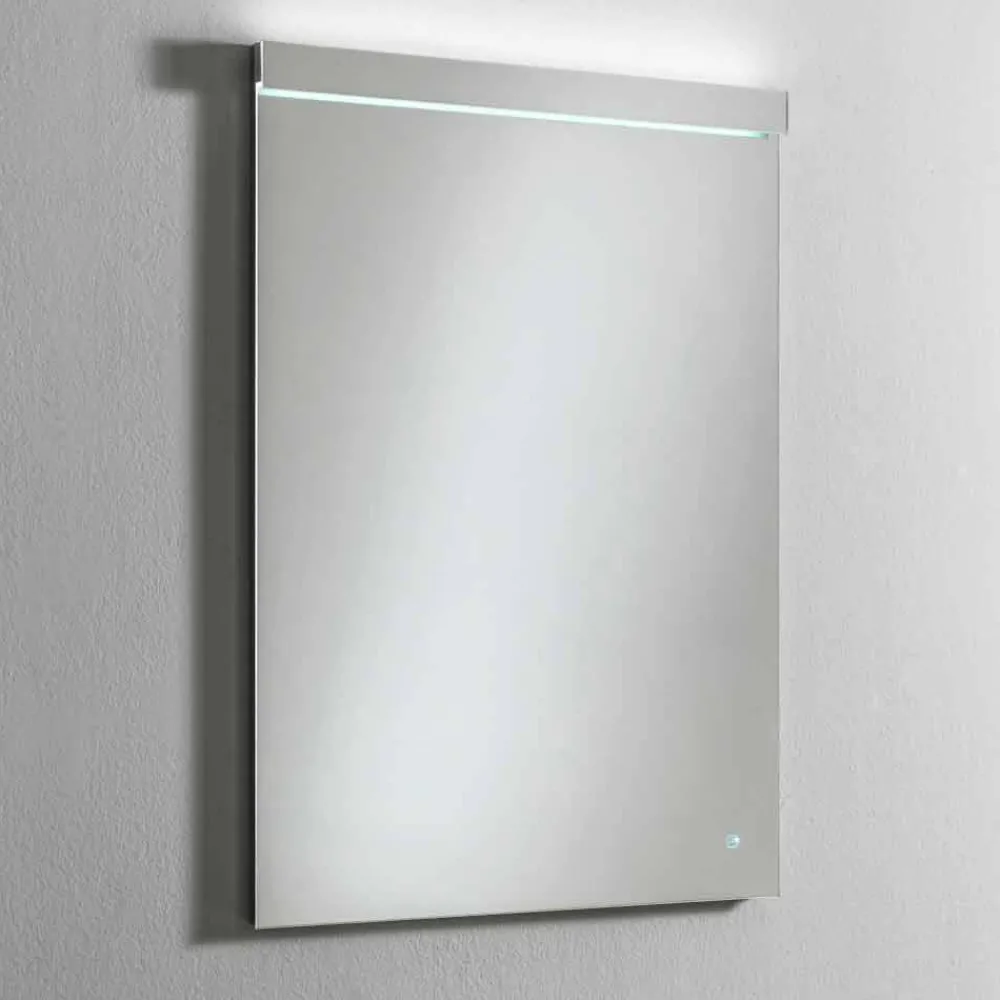 Viadurini Bathroom Badspiegel-Wandspiegel mit integriertem LED-Licht aus Edelstahl Made in Italy - Tuccio