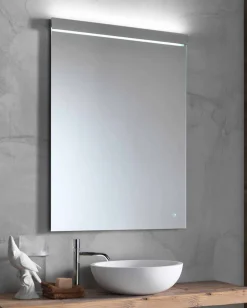Viadurini Bathroom Badspiegel-Wandspiegel mit integriertem LED-Licht aus Edelstahl Made in Italy - Tuccio