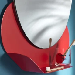 Viadurini Living Wandspiegel-Wandspiegel mit Metallregal in verschiedenen Farben Made in Italy - Hera