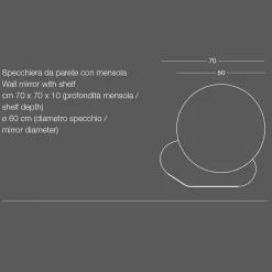 Viadurini Living Wandspiegel-Wandspiegel mit Metallregal in verschiedenen Farben Made in Italy - Hera