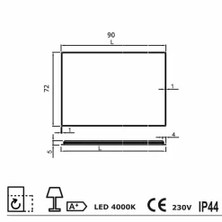 Viadurini Bathroom Badspiegel-Wandspiegel mit Satinkanten, LED-Beleuchtung, Tessa